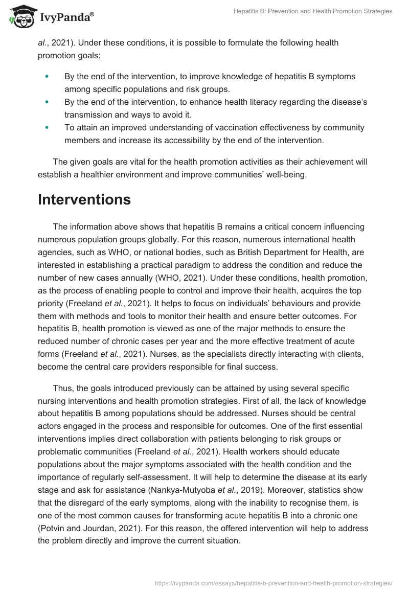 Hepatitis B: Prevention and Health Promotion Strategies. Page 4