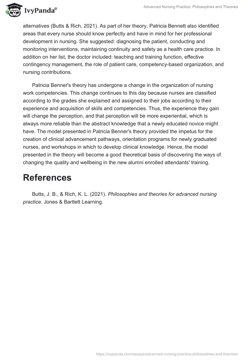 Advanced Nursing Practice: Philosophies and Theories. Page 2