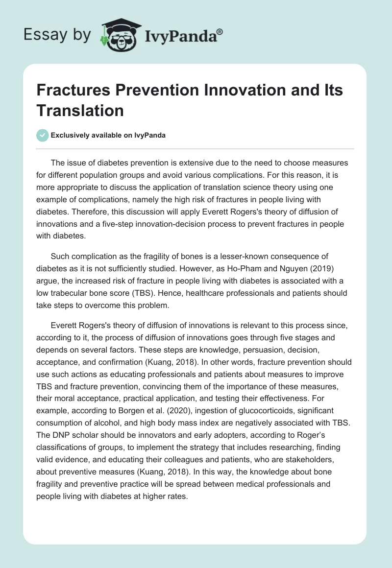 Fractures Prevention Innovation and Its Translation. Page 1