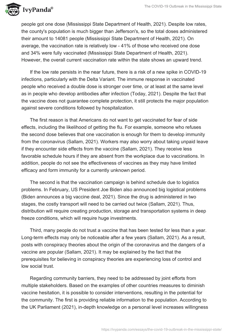 The COVID-19 Outbreak in the Mississippi State. Page 2