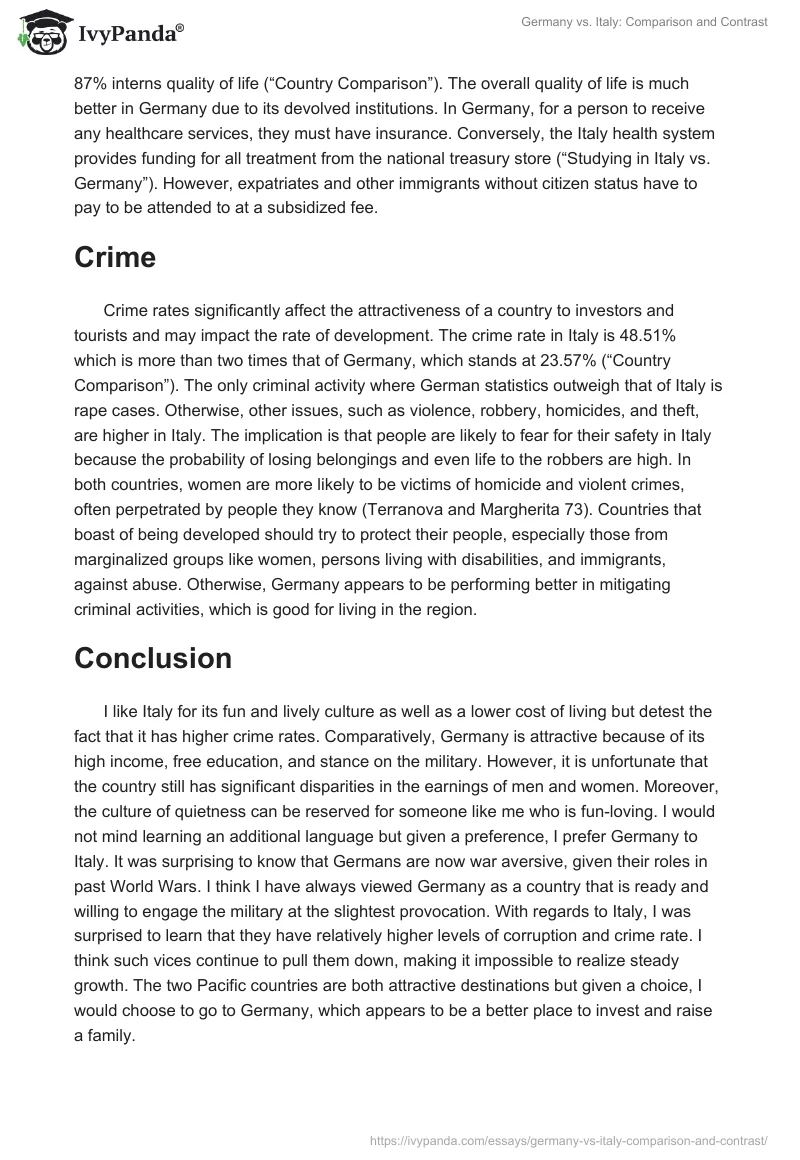 Germany vs. Italy: Comparison and Contrast. Page 3