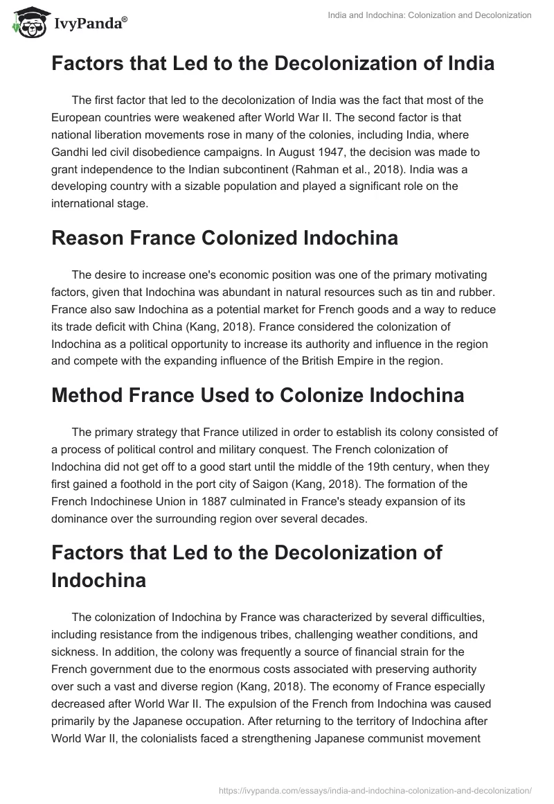 India and Indochina: Colonization and Decolonization. Page 2