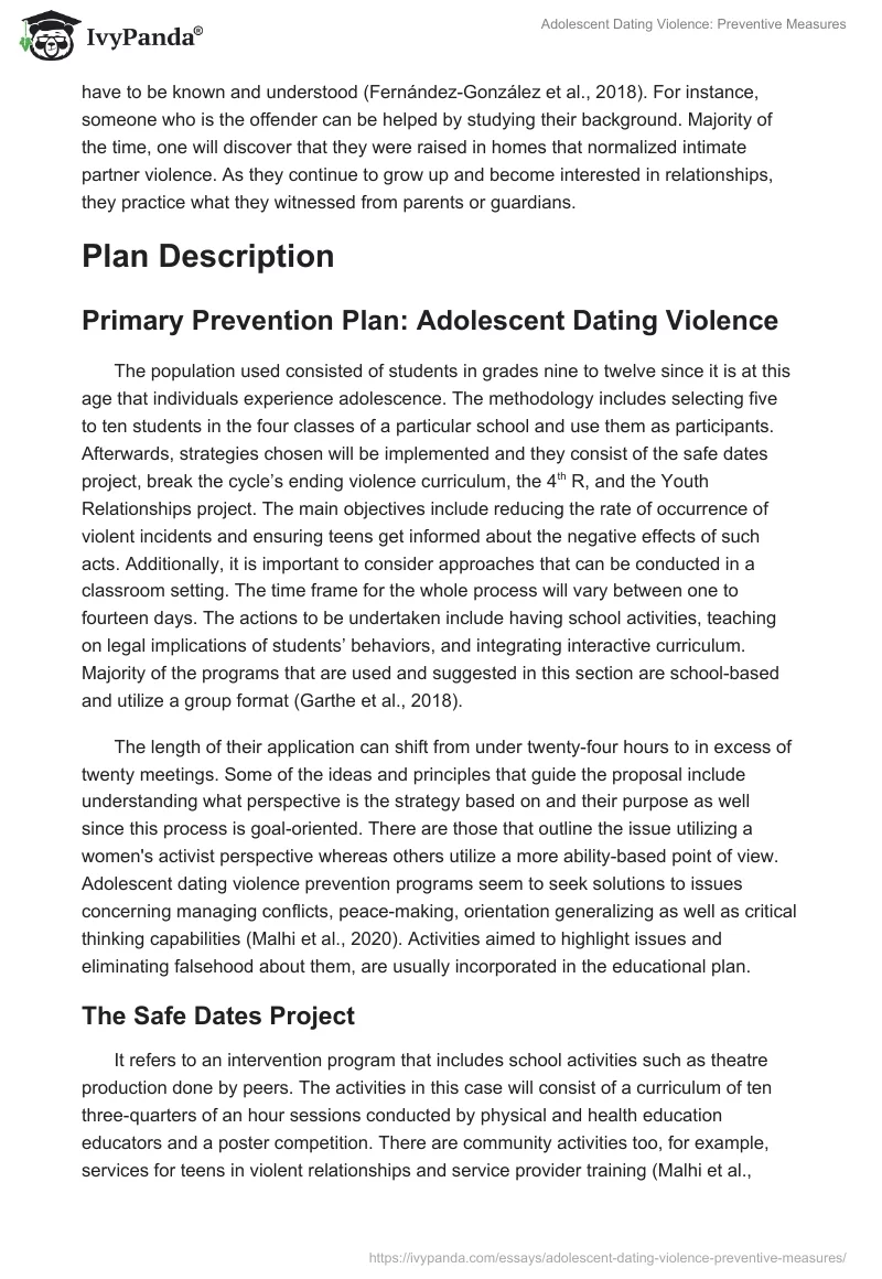 Adolescent Dating Violence: Preventive Measures. Page 4