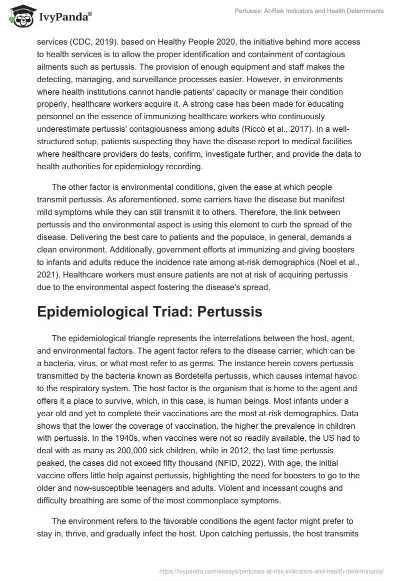 Pertussis: At-Risk Indicators and Health Determinants. Page 2