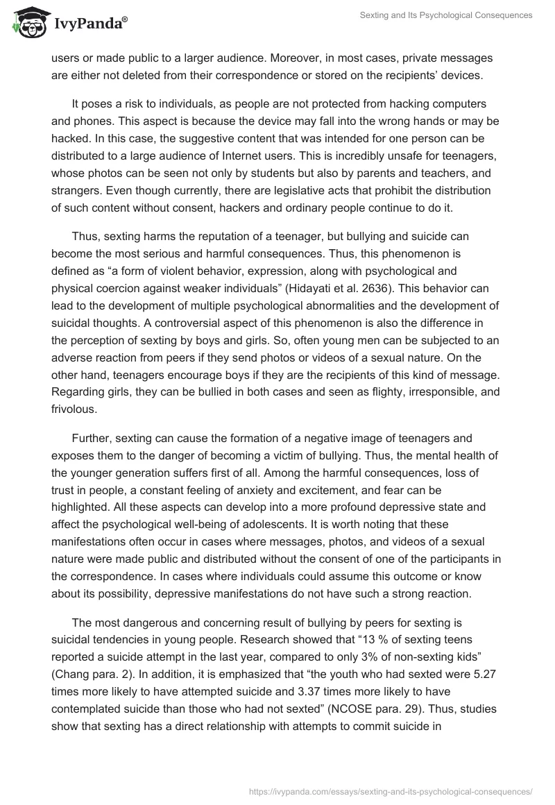 Sexting and Its Psychological Consequences. Page 2