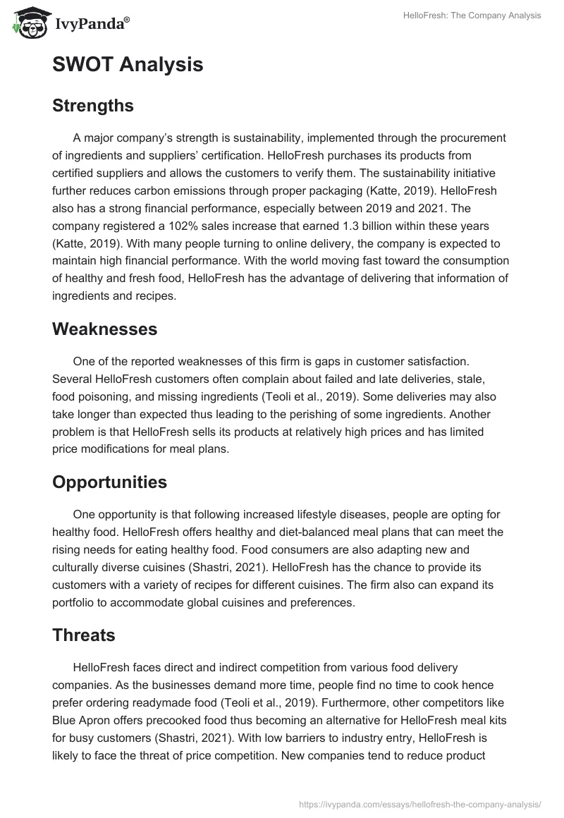 HelloFresh: The Company Analysis. Page 3
