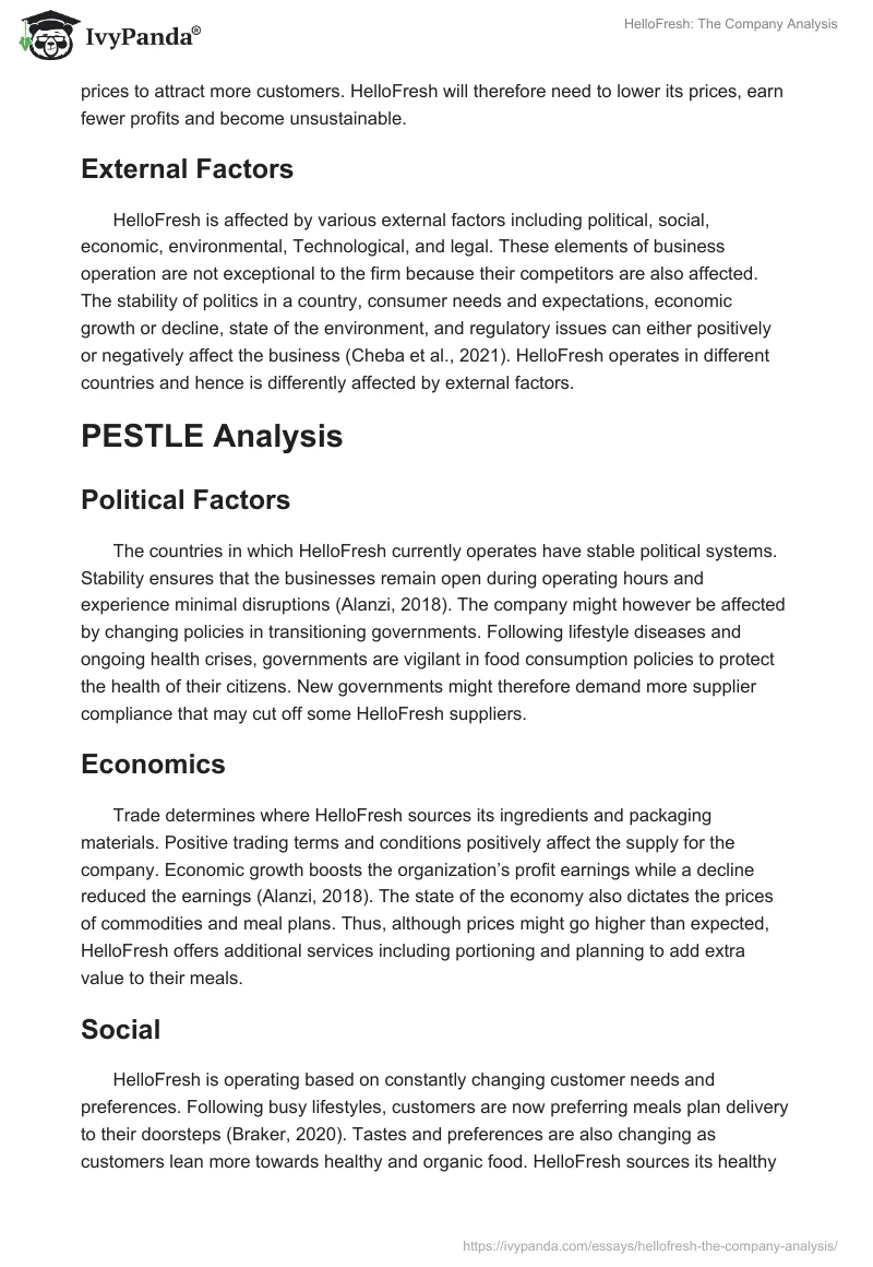HelloFresh: The Company Analysis. Page 4