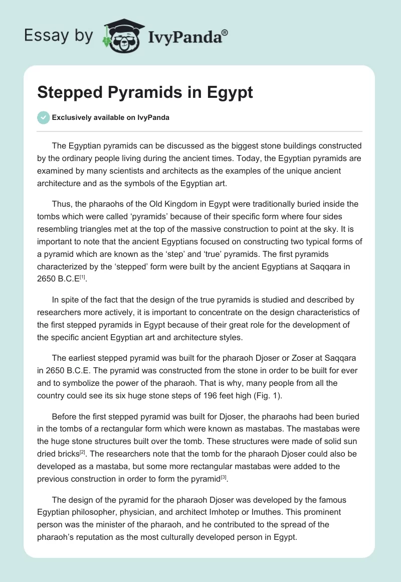 Stepped Pyramids in Egypt. Page 1