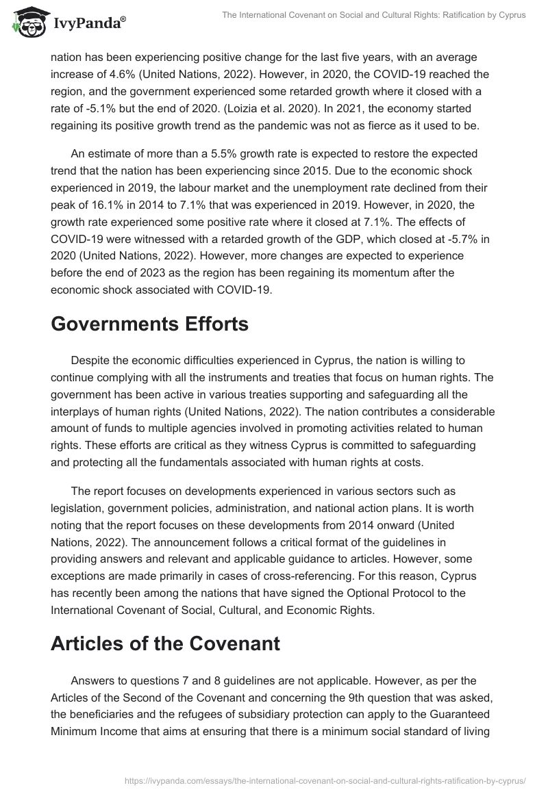The International Covenant on Social and Cultural Rights: Ratification by Cyprus. Page 2