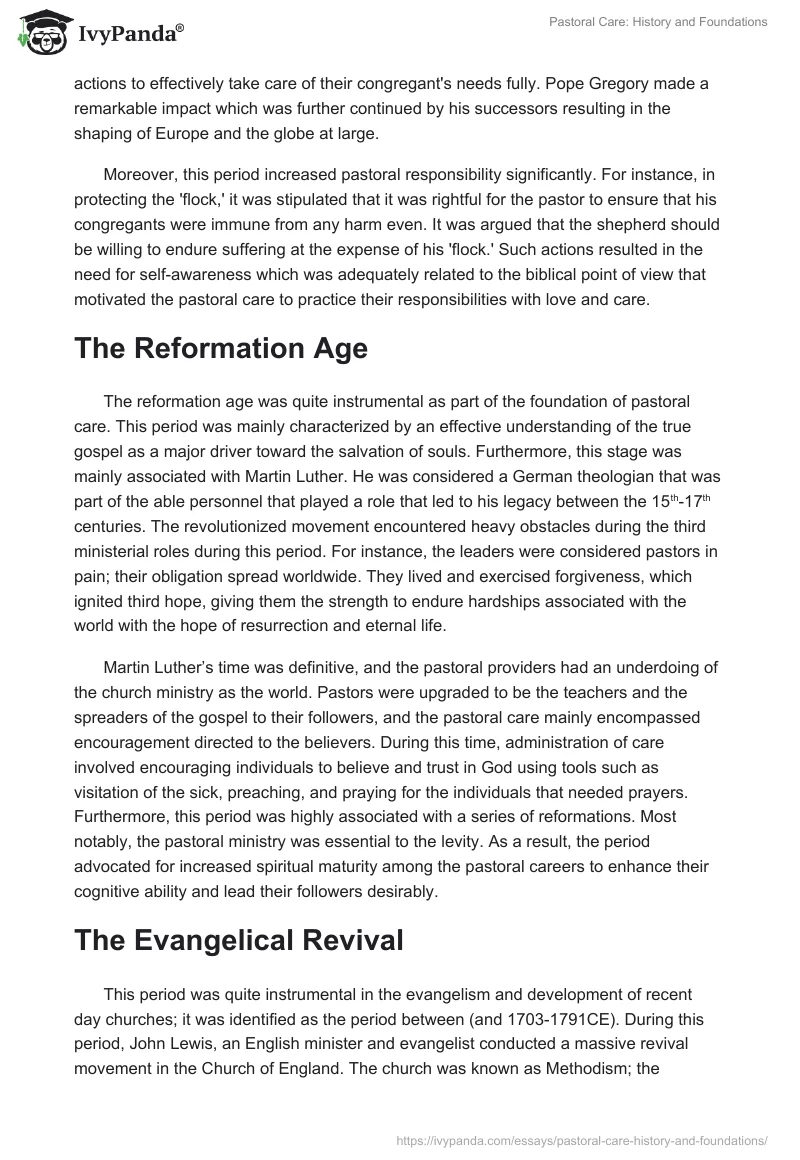 Pastoral Care: History and Foundations. Page 5
