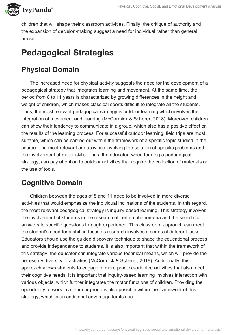 Physical, Cognitive, Social, and Emotional Development Analysis. Page 3