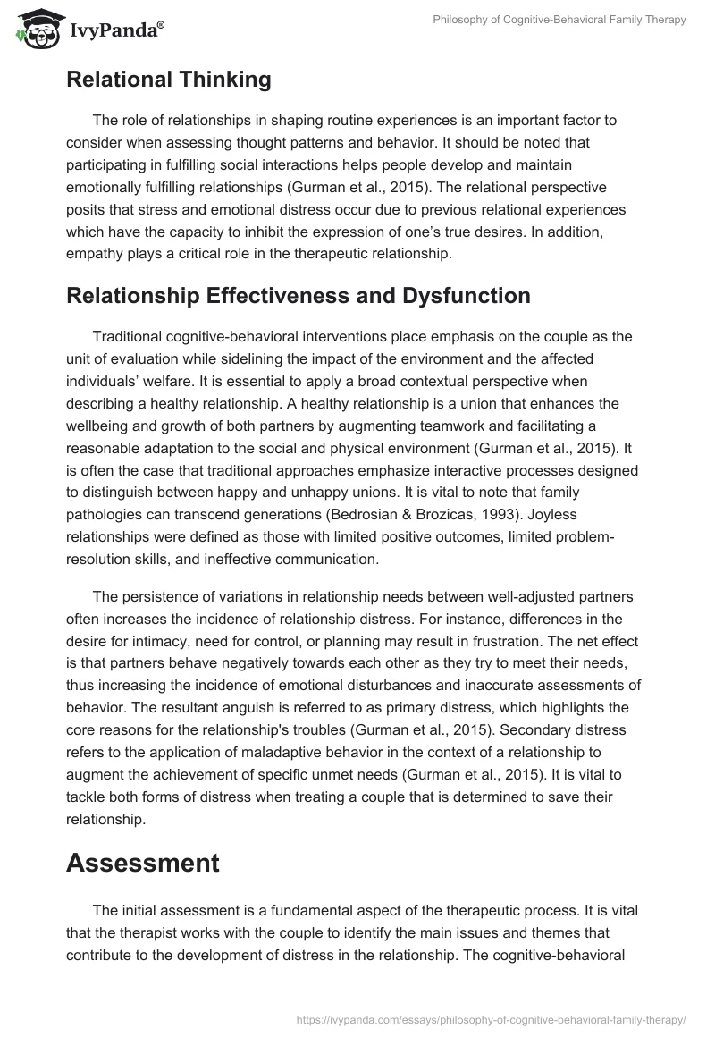 Philosophy of Cognitive-Behavioral Family Therapy. Page 5