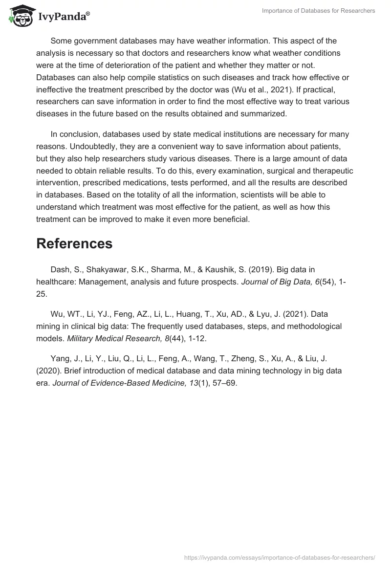 Importance of Databases for Researchers. Page 2