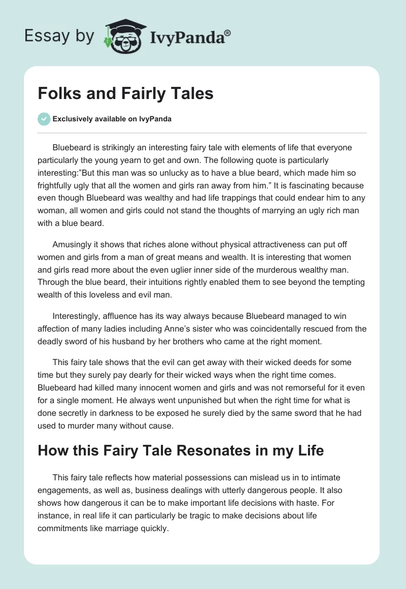 Folks and Fairly Tales. Page 1