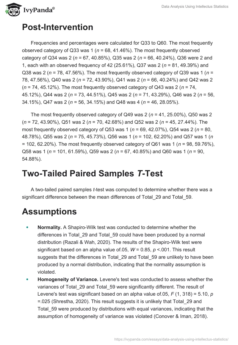 Data Analysis Using Intellectus Statistics. Page 2