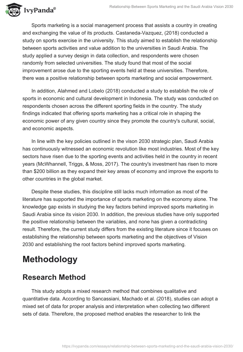 Relationship Between Sports Marketing and the Saudi Arabia Vision 2030. Page 5