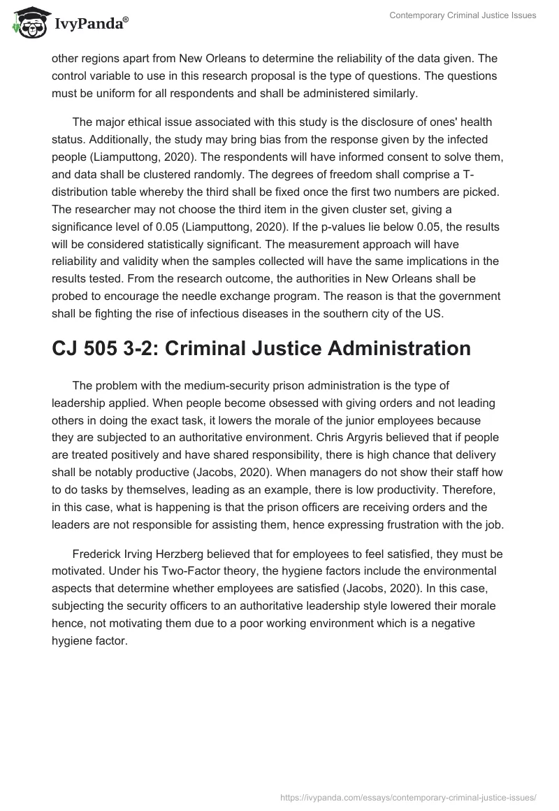 Contemporary Criminal Justice Issues. Page 3