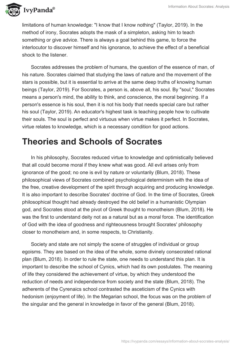 Information About Socrates: Analysis. Page 2
