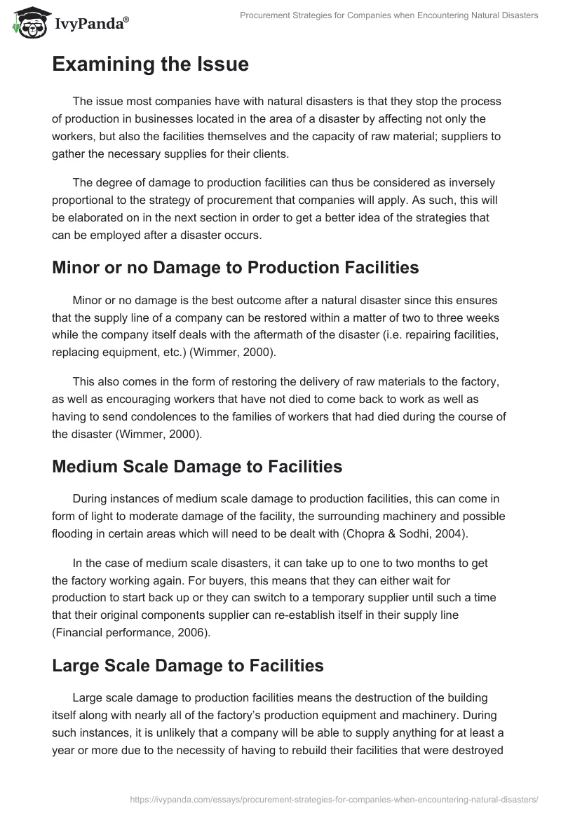 Procurement Strategies for Companies When Encountering Natural Disasters. Page 5