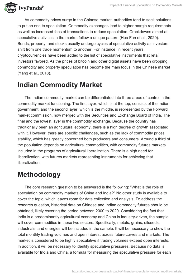 Impact of Financial Speculation on Commodity Markets. Page 2