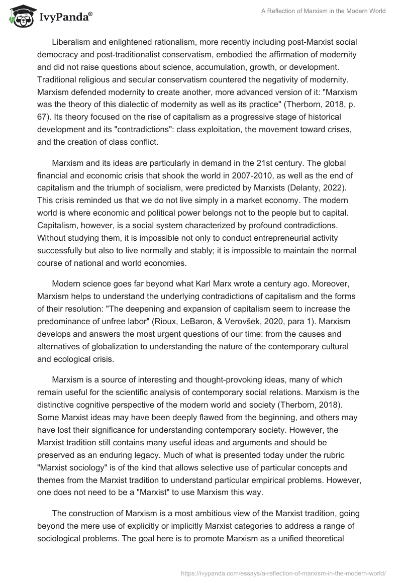 A Reflection of Marxism in the Modern World. Page 2
