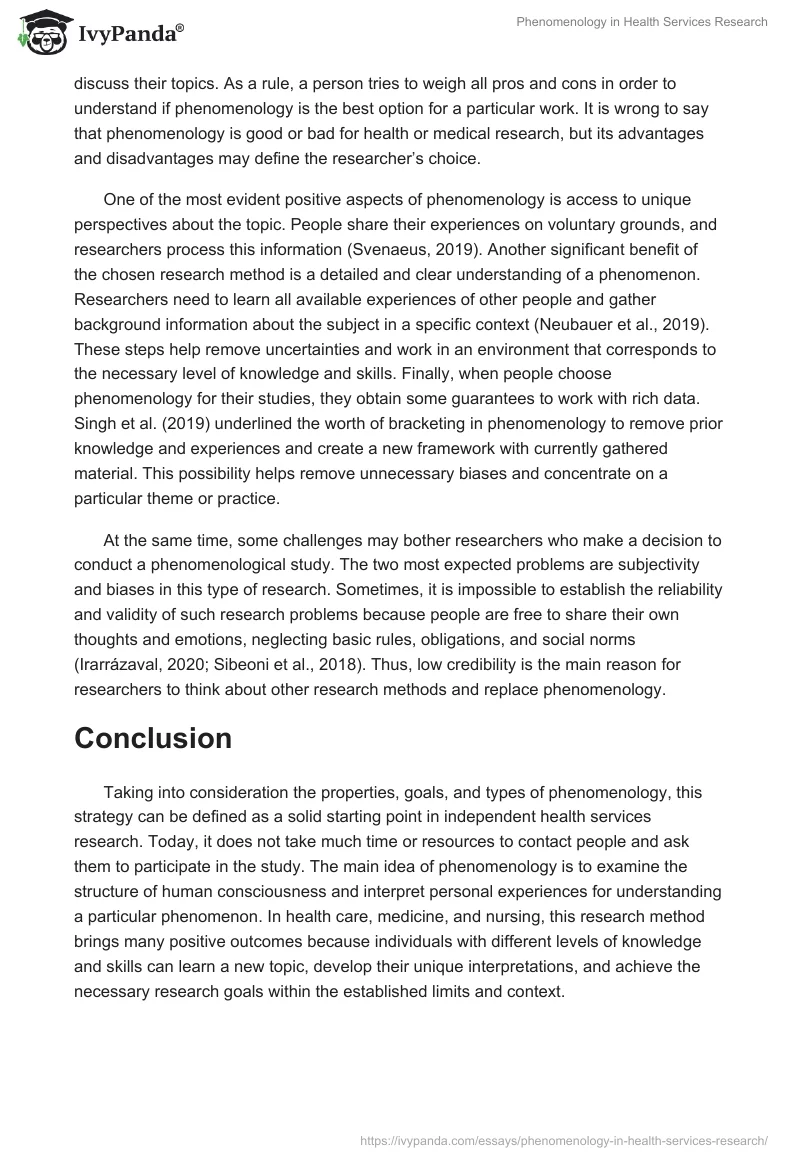 Phenomenology in Health Services Research. Page 5