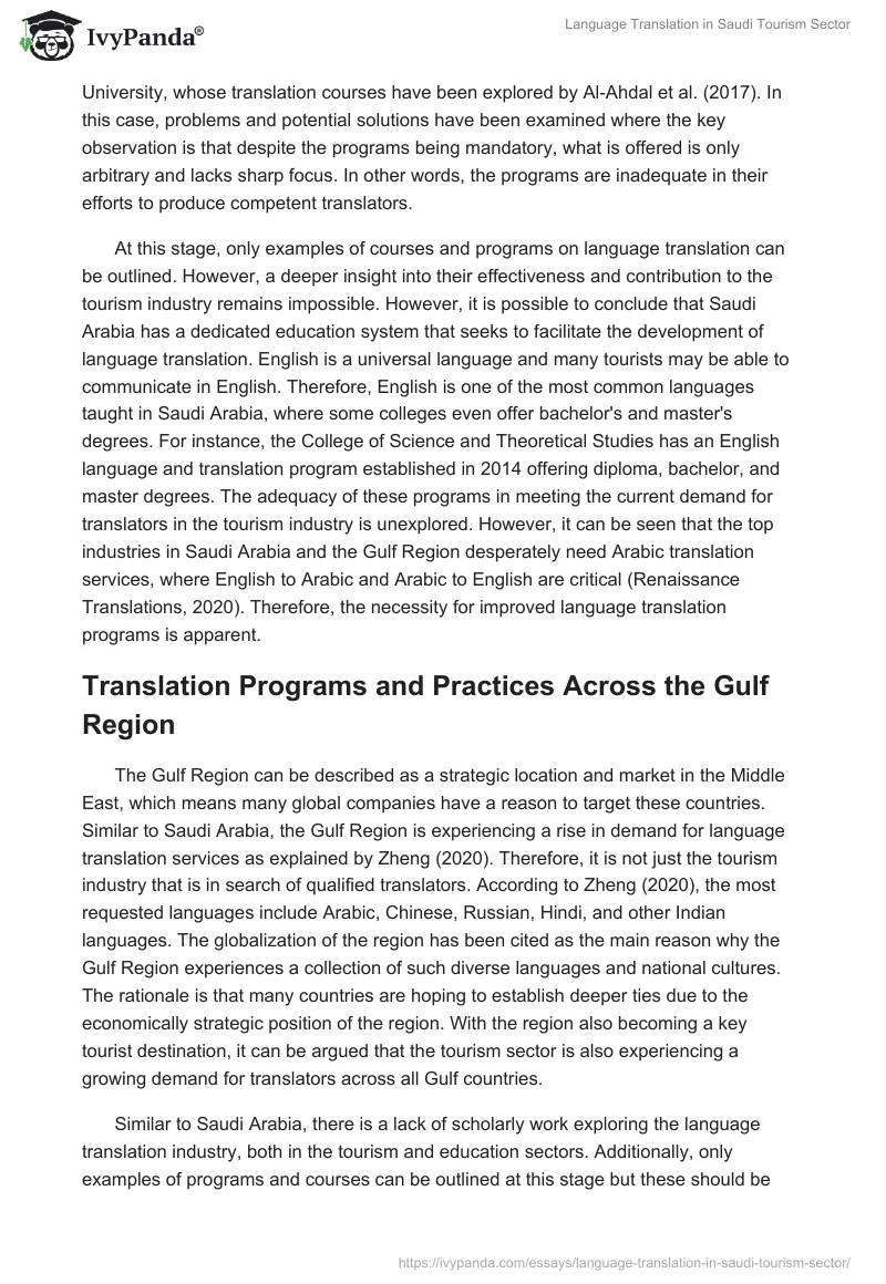 Language Translation in Saudi Tourism Sector. Page 5