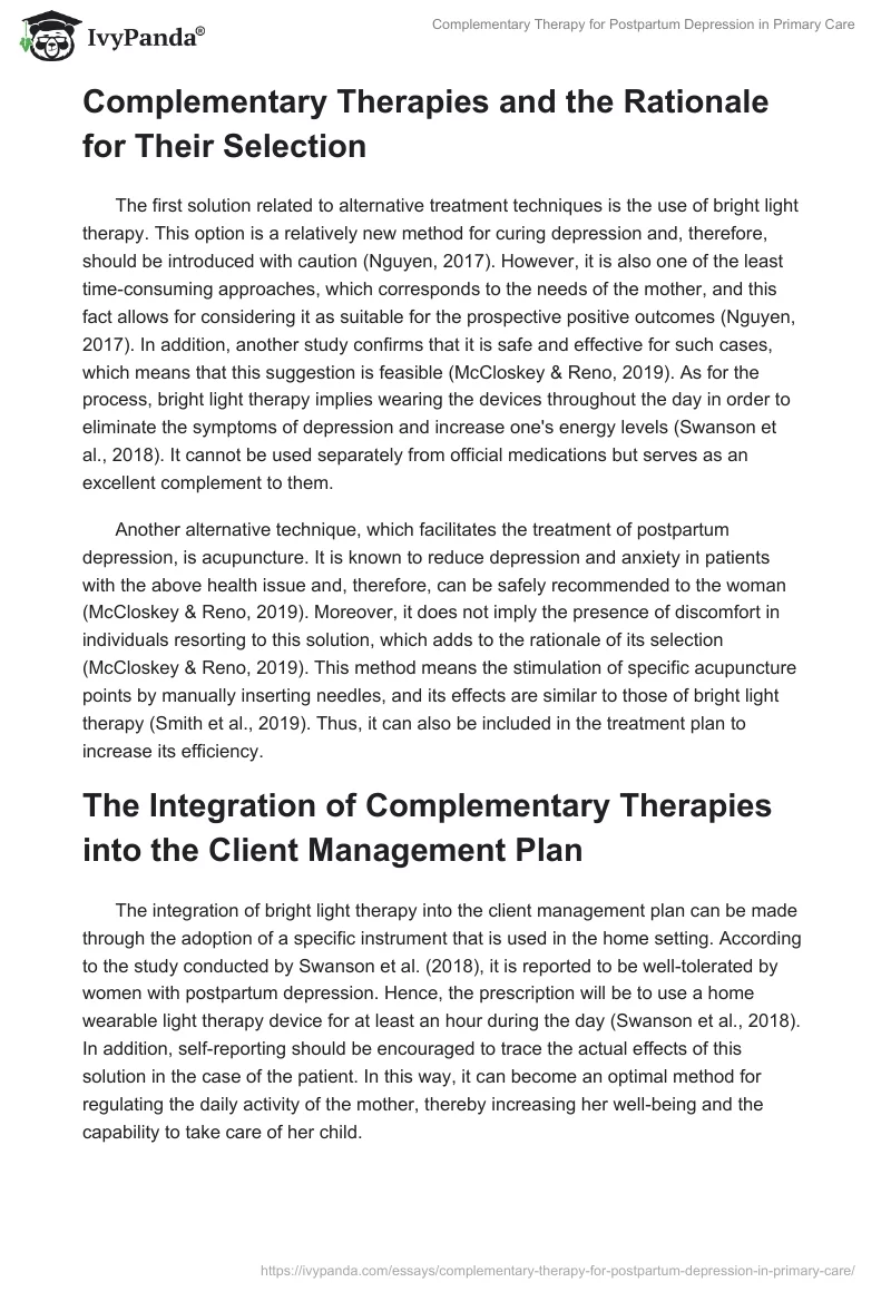 Complementary Therapy for Postpartum Depression in Primary Care. Page 2