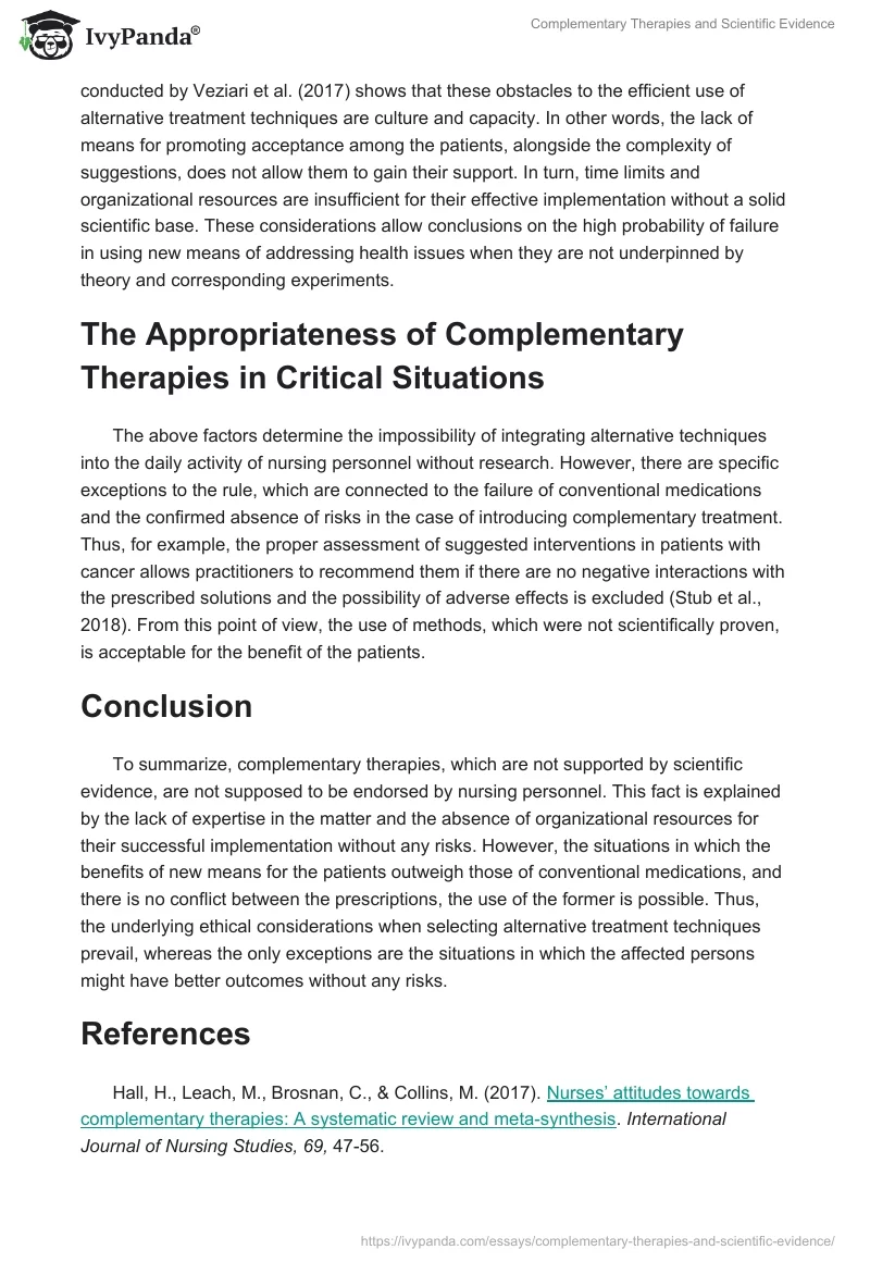 Complementary Therapies and Scientific Evidence. Page 2