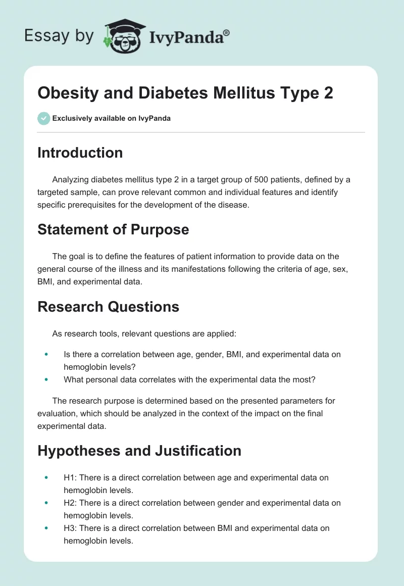 Obesity and Diabetes Mellitus Type 2. Page 1