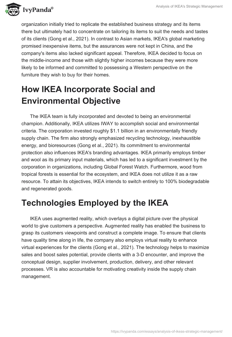 Analysis of IKEA's Strategic Management. Page 3