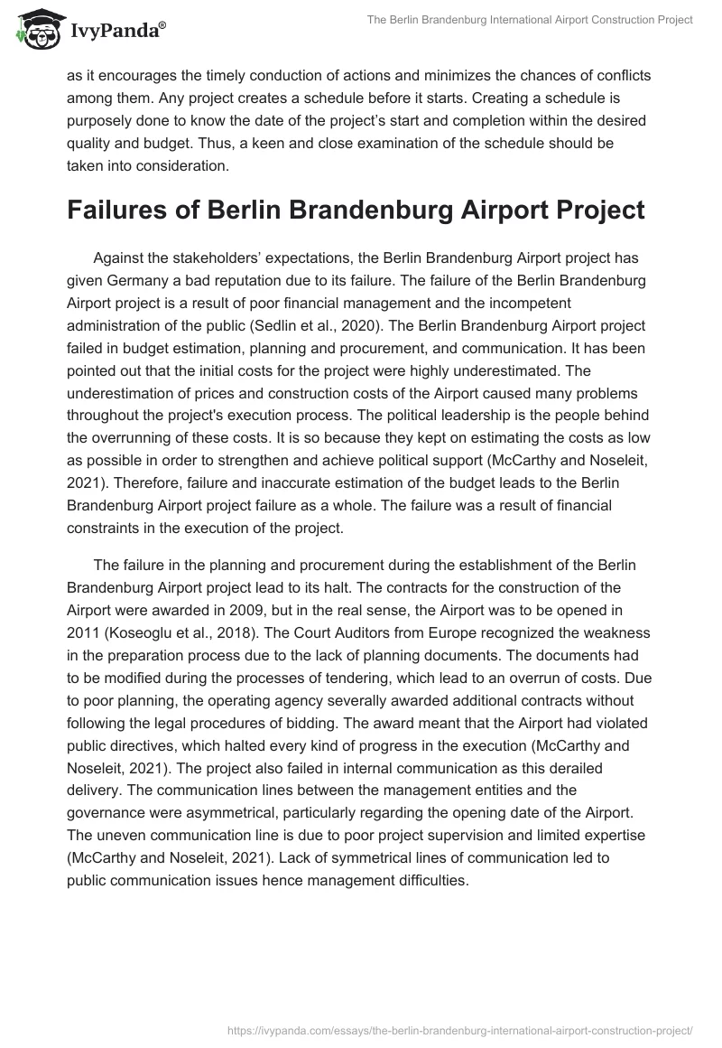 The Berlin Brandenburg International Airport Construction Project. Page 5