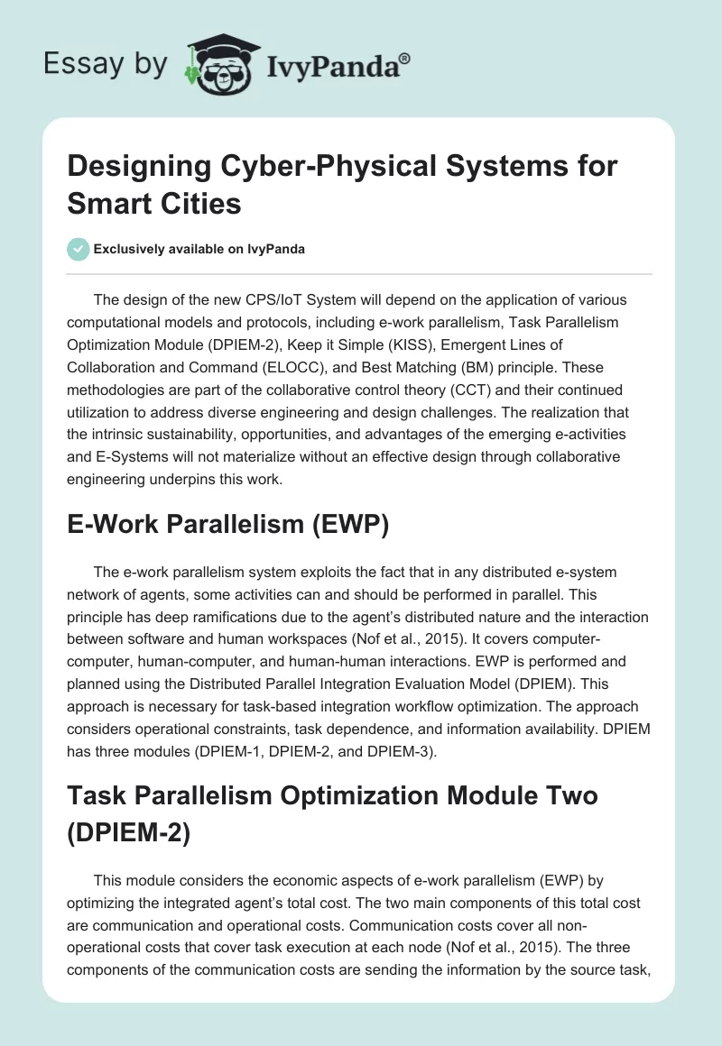 Designing Cyber-Physical Systems for Smart Cities. Page 1