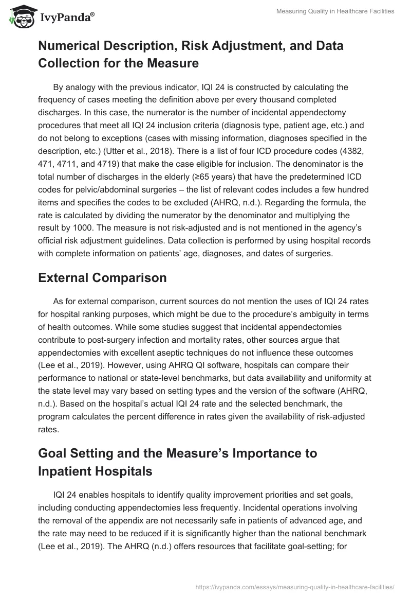 Measuring Quality in Healthcare Facilities. Page 4