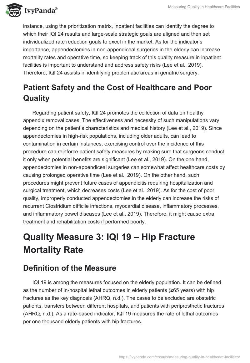 Measuring Quality in Healthcare Facilities. Page 5