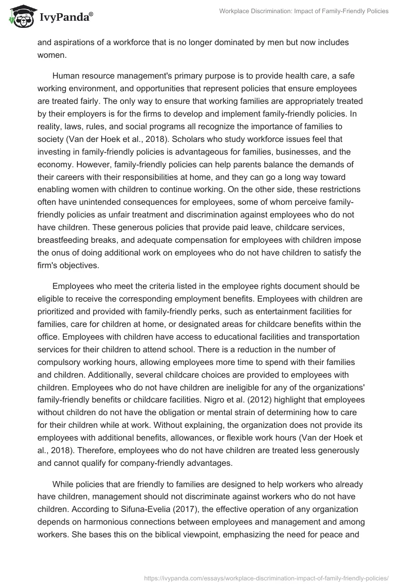 Workplace Discrimination: Impact of Family-Friendly Policies. Page 2