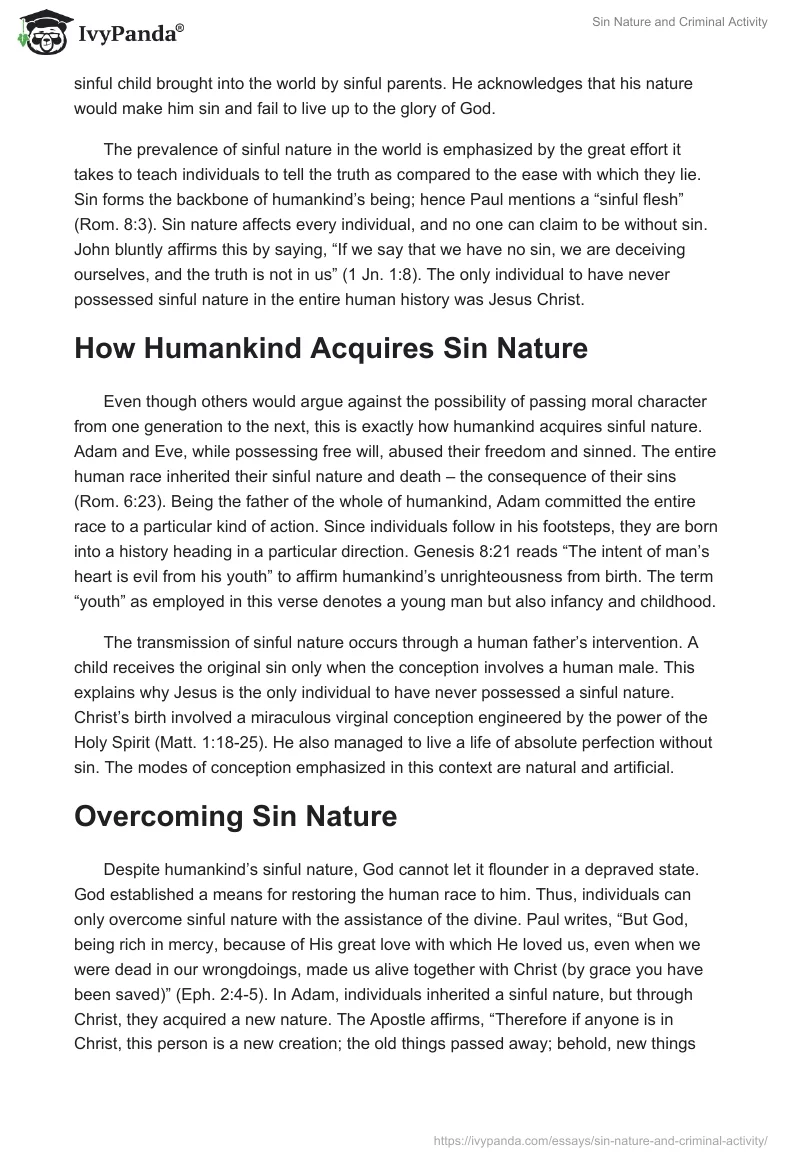 Sin Nature and Criminal Activity. Page 2