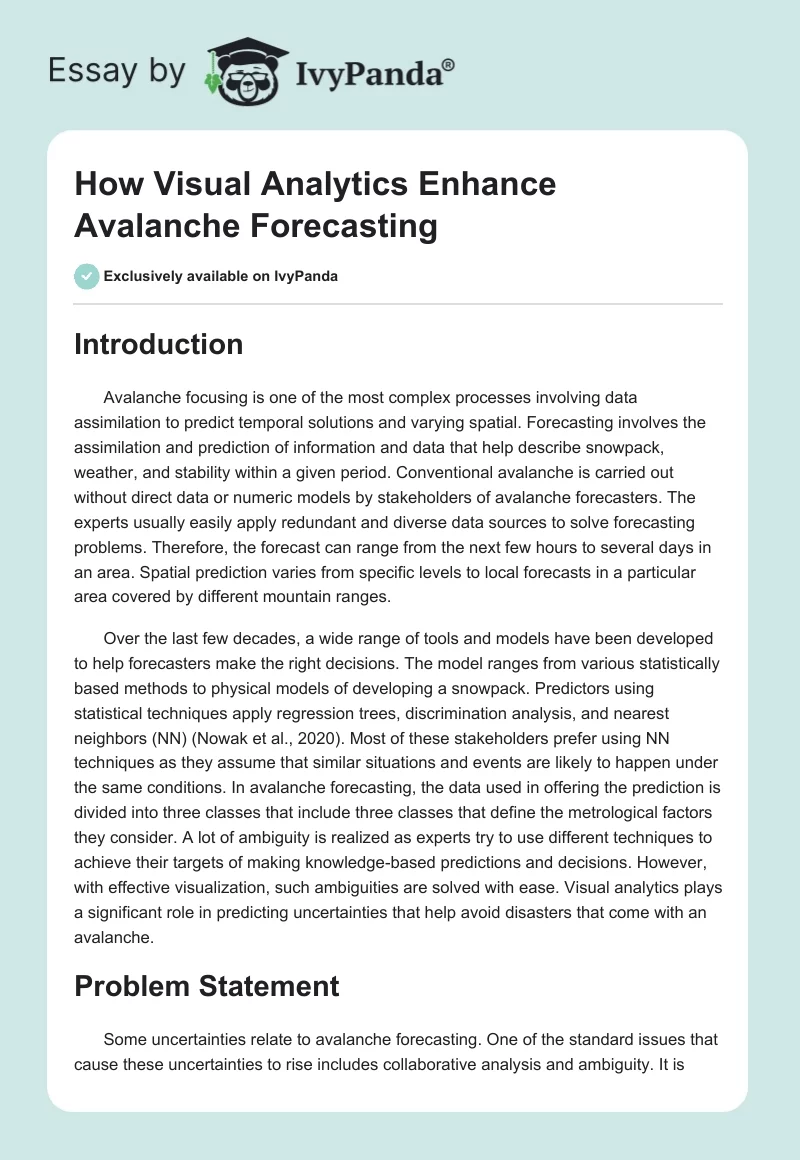 How Visual Analytics Enhance Avalanche Forecasting. Page 1