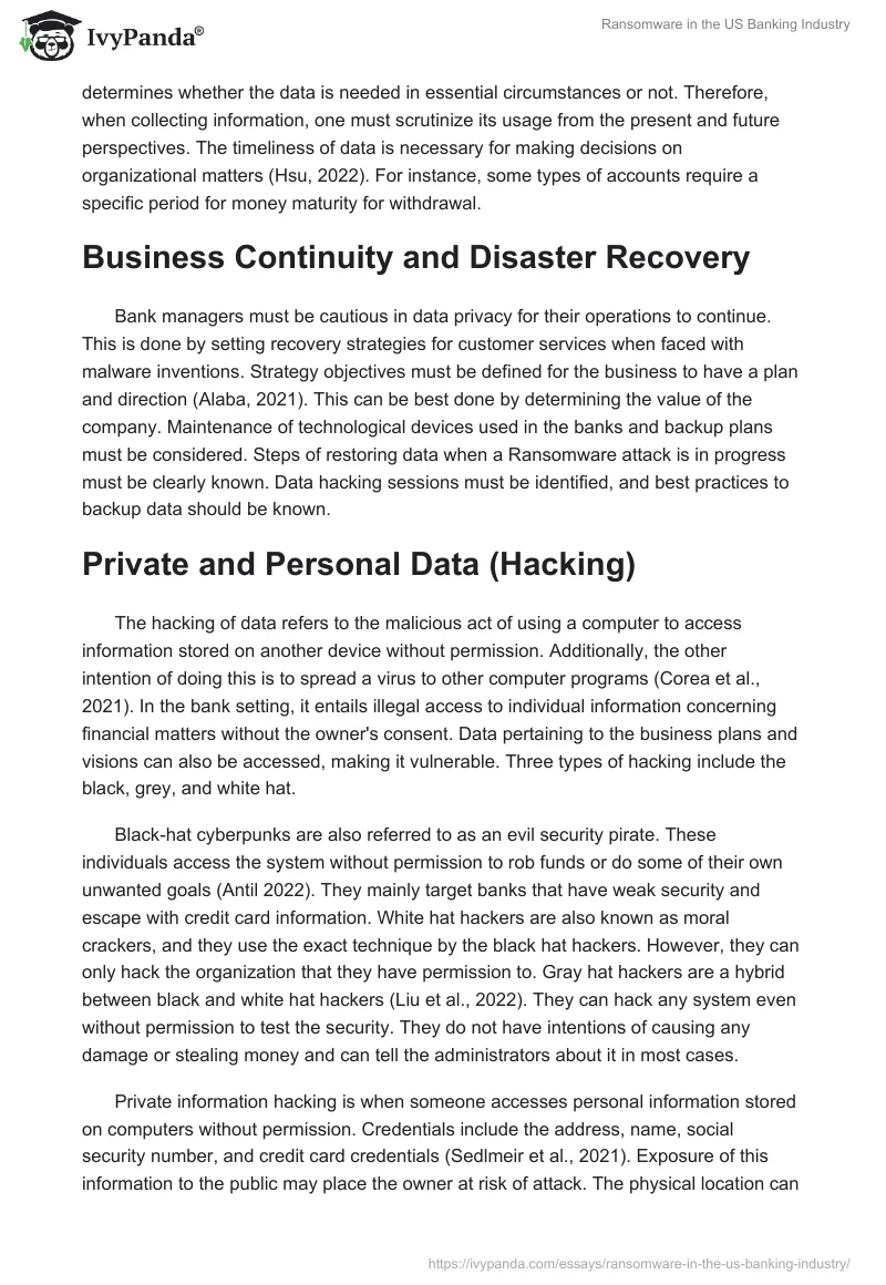 Ransomware in the US Banking Industry. Page 2