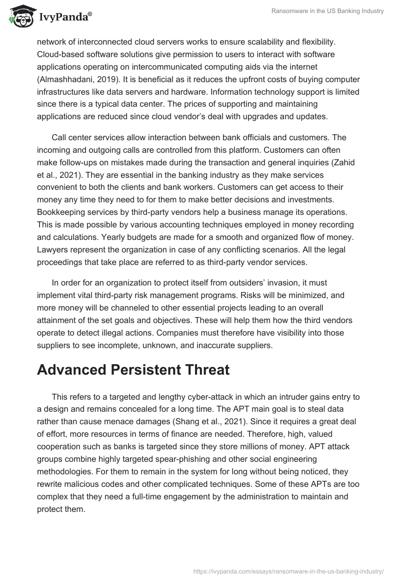 Ransomware in the US Banking Industry. Page 5