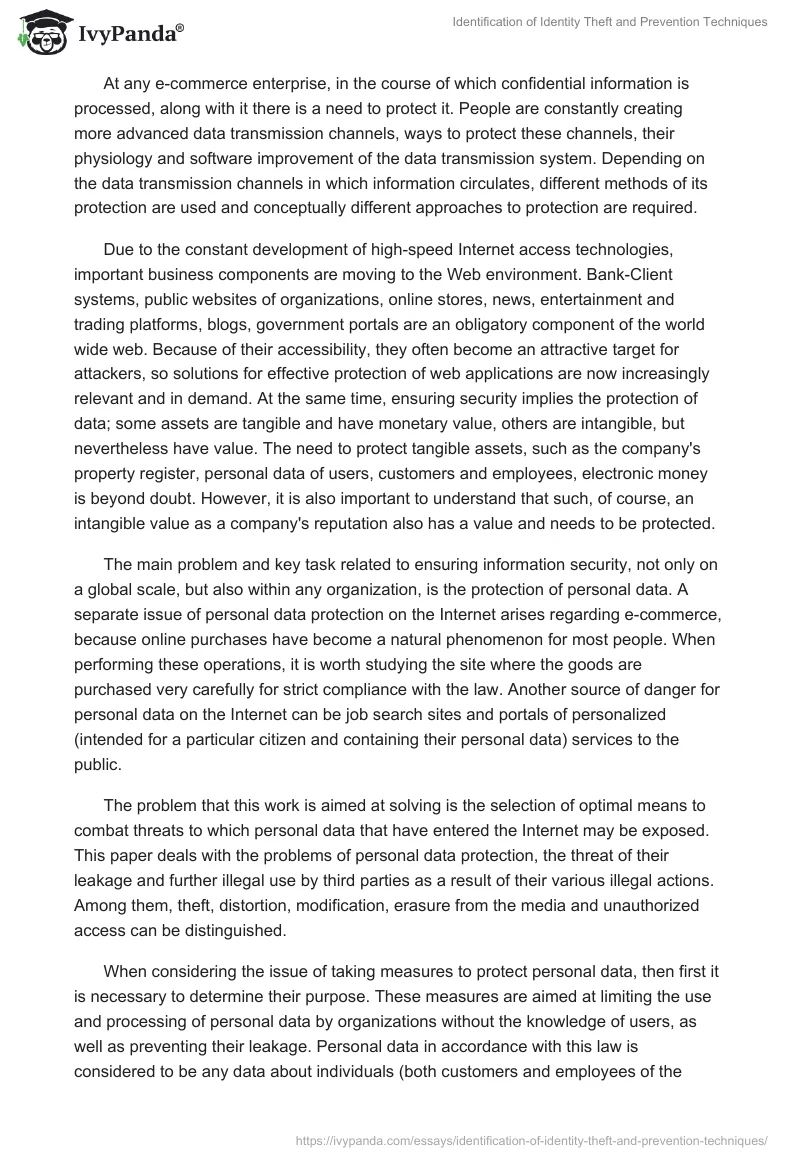 Identification of Identity Theft and Prevention Techniques. Page 4