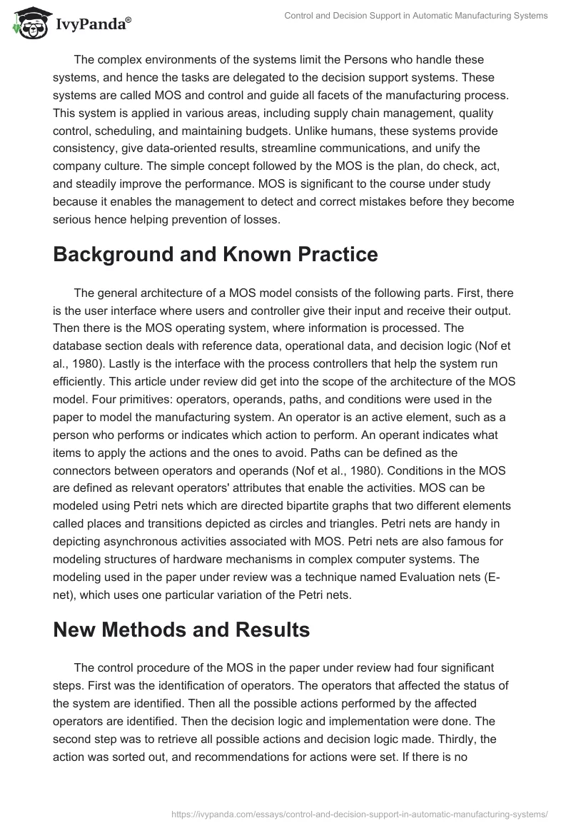 Automatic Systems and Artificial Intelligence in Manufacturing. Page 2