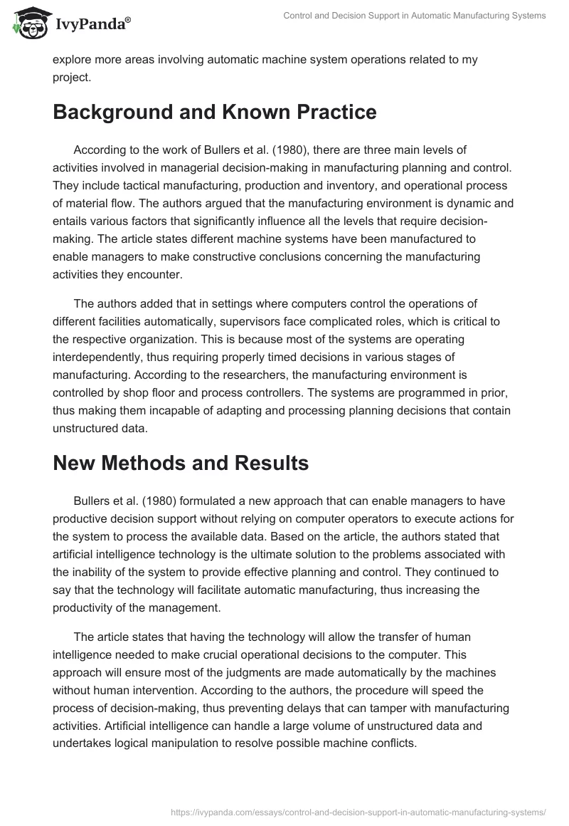 Automatic Systems and Artificial Intelligence in Manufacturing. Page 5