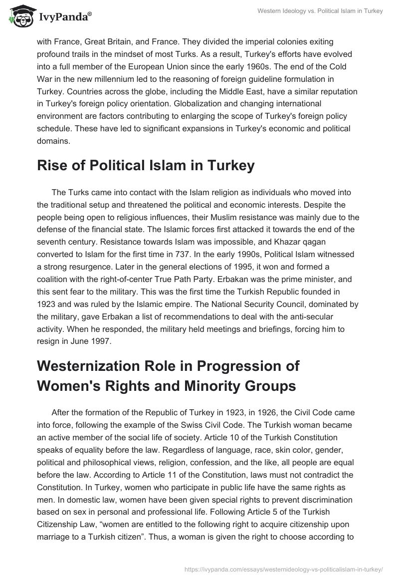 Western Ideology vs. Political Islam in Turkey. Page 2