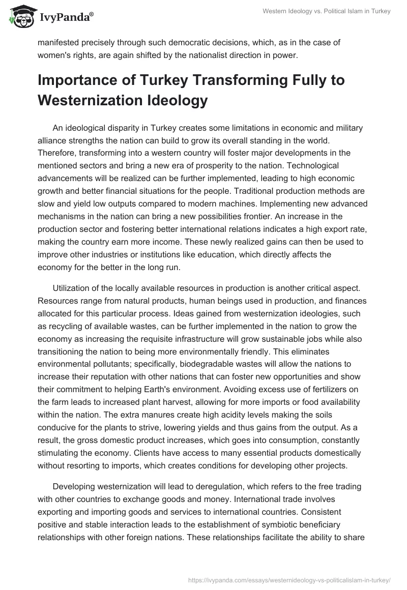 Western Ideology vs. Political Islam in Turkey. Page 4
