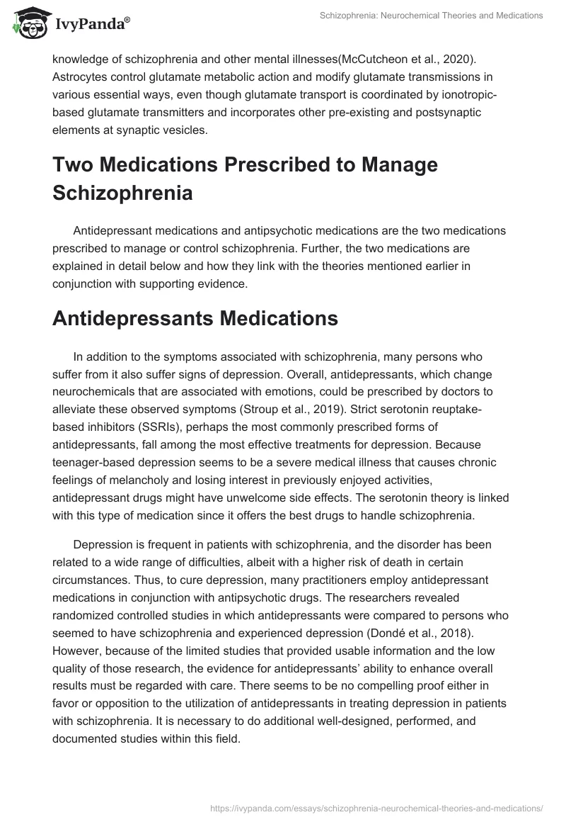 Schizophrenia: Neurochemical Theories and Medications. Page 4