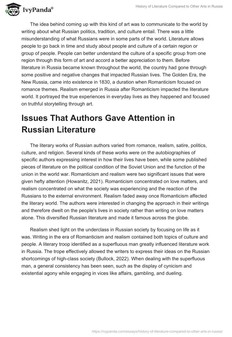 History of Literature Compared to Other Arts in Russia. Page 2
