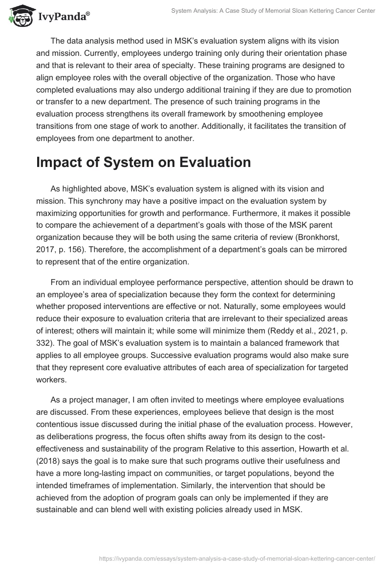 System Analysis: A Case Study of Memorial Sloan Kettering Cancer Center. Page 5