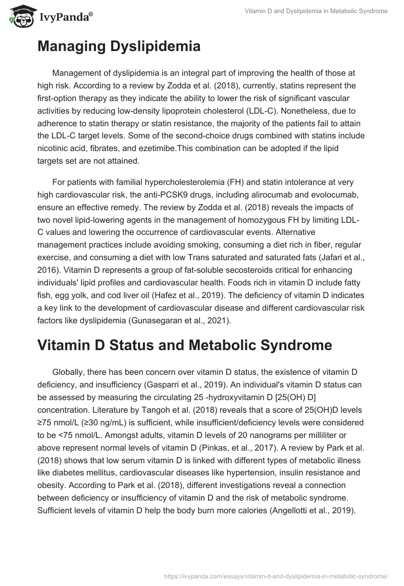 Vitamin D and Dyslipidemia in Metabolic Syndrome. Page 2