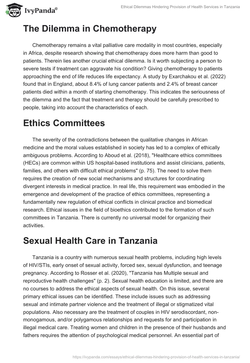 Ethical Dilemmas Hindering Provision of Health Services in Tanzania. Page 2